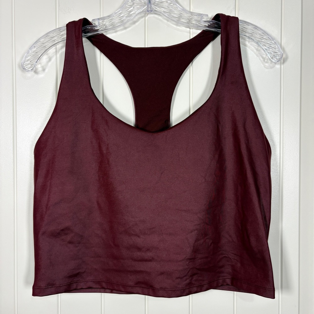 Fabletics Anywhere Shine Built-In Bra Tank XL Merlot Motion365+ Racerback